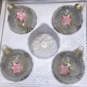 4 Vintage W Germany for Kurt Adler Glass Ornaments